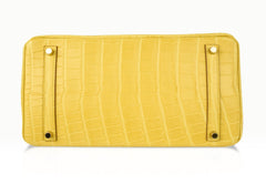 Birkin 35 Bag Matte Alligator Mimosa Gold Hardware Crazy Fabulous