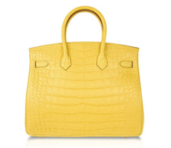 Birkin 35 Bag Matte Alligator Mimosa Gold Hardware Crazy Fabulous