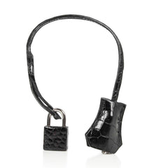 Birkin 40 Bag Black Porosus Crocodile Palladium