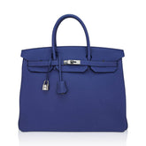 Limited Edition Birkin 40 Bag Blue de Prusse Togo Leather with Palladium Hardware