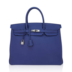 Limited Edition Birkin 40 Bag Blue de Prusse Togo Leather with Palladium Hardware
