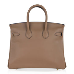 Birkin 25 Beige De Weimar Veau Jonathan Leather Gold Hardware