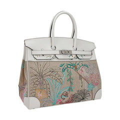 Limited Edition Birkin 35 Bag Faubourg Tropical Embroidered Toile