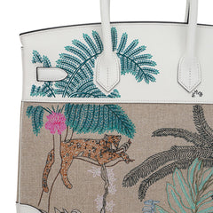 Limited Edition Birkin 35 Bag Faubourg Tropical Embroidered Toile