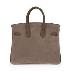 Limited Edition Birkin 25 Grizzly Bag Gris Caillou Etoupe Swift Leather