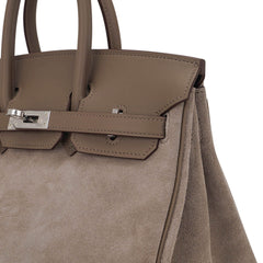 Limited Edition Birkin 25 Grizzly Bag Gris Caillou Etoupe Swift Leather