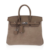 Limited Edition Birkin 25 Grizzly Bag Gris Caillou Etoupe Swift Leather
