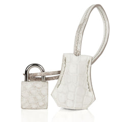 Birkin 35 Himalaya Blanc Crocodile Palladium Hardware