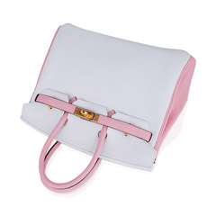 Special Order HSS Birkin 25 Bag Rose Sakura & White Clemence Leather Gold Hardware