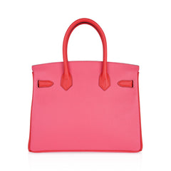 Special Order HSS Birkin 30 Bag Rose Azalee & Rose Jaipur Epsom with Brushed Palladium Hardware