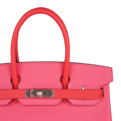 Special Order HSS Birkin 30 Bag Rose Azalee & Rose Jaipur Epsom with Brushed Palladium Hardware
