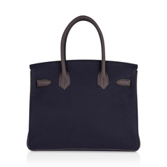 Special Order HSS Birkin 30 Bag Blue Nuit & Etain Togo Leather with Brushed Palladium Hardware