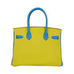 Birkin HSS 30 Bag Tri-Color Rose Confetti Bue Aztec Soufre Chevre