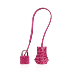 Special Order HSS Birkin 35 Bag Rose Indienne and Fuchsia Porosus Crocodile with Palladium Hardware