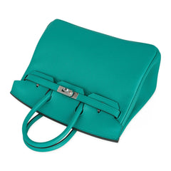 Verso Birkin 25 Bag Vert Verone & Rose Lipstick Novillo Leather with Palladium Hardware