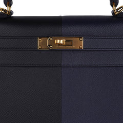 Kelly Casaque 28 Bag Black / Bleu Indigo Sellier Limited Edition