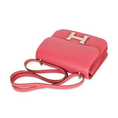 Mini III Constance 18 Bag Rose Lipstick Pink Veau Tadelakt Leather with Palladium Hardware