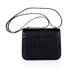 Mini Constance Bag 18 Black Lizard with Palladium Hardware