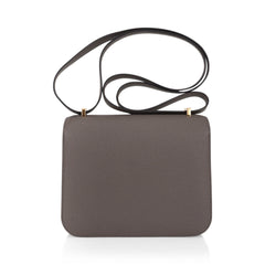 Mini Constance 18 Bag Etain Epsom Leather with Gold Hardware