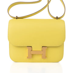 Mini Constance 18 Bag Lime Swift with Gold Hardware