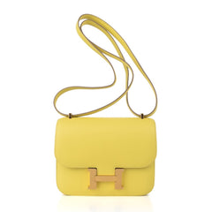 Mini Constance 18 Bag Lime Swift with Gold Hardware