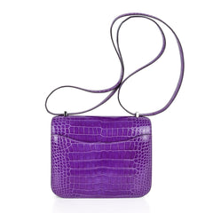Constance 18 Bag Rare Ultra Violet Alligator Palladium