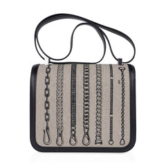 Constance 24 Bag De Camp Dechainee Toile and Black Swift Leather