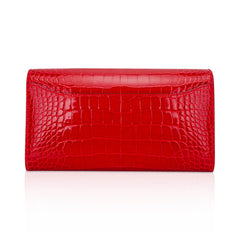 Constance Long To Go Wallet Lipstick Red Braise Alligator with Gold Hardware