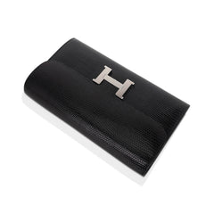 Constance Long To Go Wallet Black Lizard with Palladium Hardware