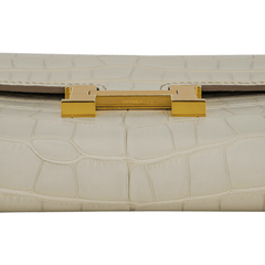Constance Long To Go Wallet Beton Matte Alligator with Gold Hardware