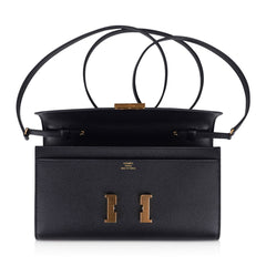 Constance Long To Go Wallet Black Epsom Gold Hardware