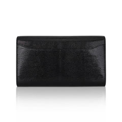 Constance Long To Go Wallet Black Lizard with Palladium Hardware