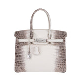 Birkin 30 Bag Diamond Himalaya Blanc Matte Niloticus Crocodile with 18k White Gold Hardware