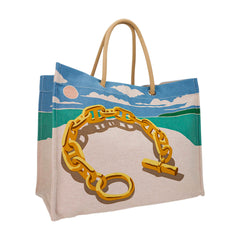 Beach Tote Bag Escale A La Plage Or H Canvas