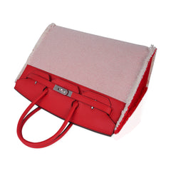 Limited Edition Birkin 35 Bag Fray Fray Framboise Toile and Swift Leather with Palladium Hardware