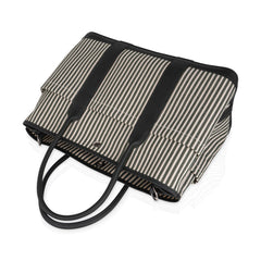 Garden Party 36 Bag Pockets Canvas Vert Anglais & Vert Fonce Vache Country Leather with Palladium Hardware