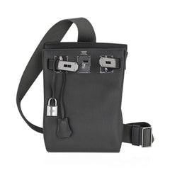 Hac a Dos PM Backpack Vert de Gris Togo Leather with Palladium Hardware