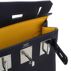 Hac a Dos PM Backpack Caban Tricolor Togo Leather with Palladium Hardware