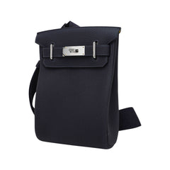 Hac a Dos PM Backpack Caban Tricolor Togo Leather with Palladium Hardware