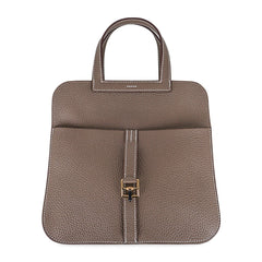 Halzan 25 Etoupe Bag Gold Hardware Clemence Leather