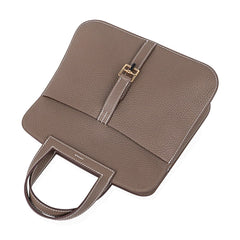 Halzan 25 Etoupe Bag Gold Hardware Clemence Leather