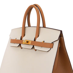 Special Order HSS Birkin 25 Sellier Craie and Sesame Gold Hardware Epsom Leather