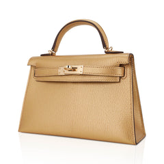 Kelly Sellier 20 Metallic Dore Chevre Chamkilight Permabrass Hardware