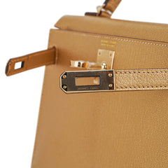 Kelly Sellier 20 Metallic Dore Chevre Chamkilight Permabrass Hardware