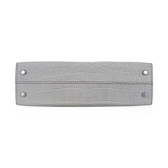 Limited Edition Mini Kelly 20 Sellier Matte Gris Perle Alligator Bag Palladium Hardware