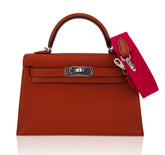 Mini Kelly 20 Bag Sellier Cuivre Chevre Leather with Palladium Hardware