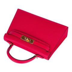 Kelly 20 Mini Sellier Bag Rose Extreme Epsom Gold Hardware New w/Box