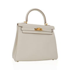 Kelly 25 Retourne Bag Beton Togo Leather with Gold Hardware