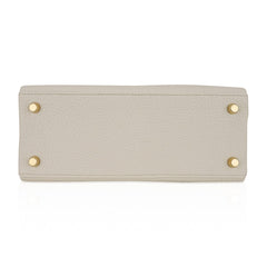 Kelly 25 Retourne Bag Beton Togo Leather with Gold Hardware