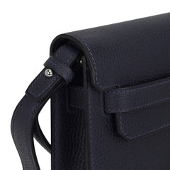Kelly Depeches 25 Pouch Blue Ocean Galop D’Vache Leather with Palladium Hardware